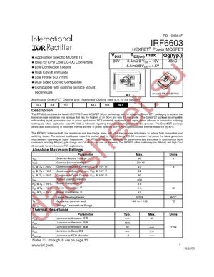 IRF6603TR1 datasheet  